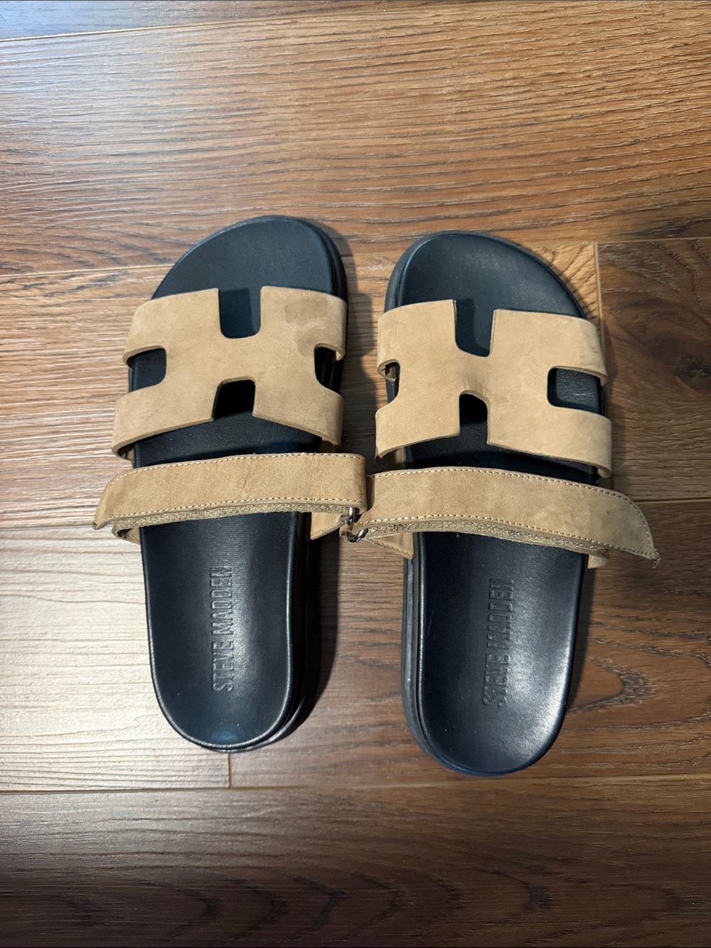 Steve Madden Tan Suede Slide Sandals